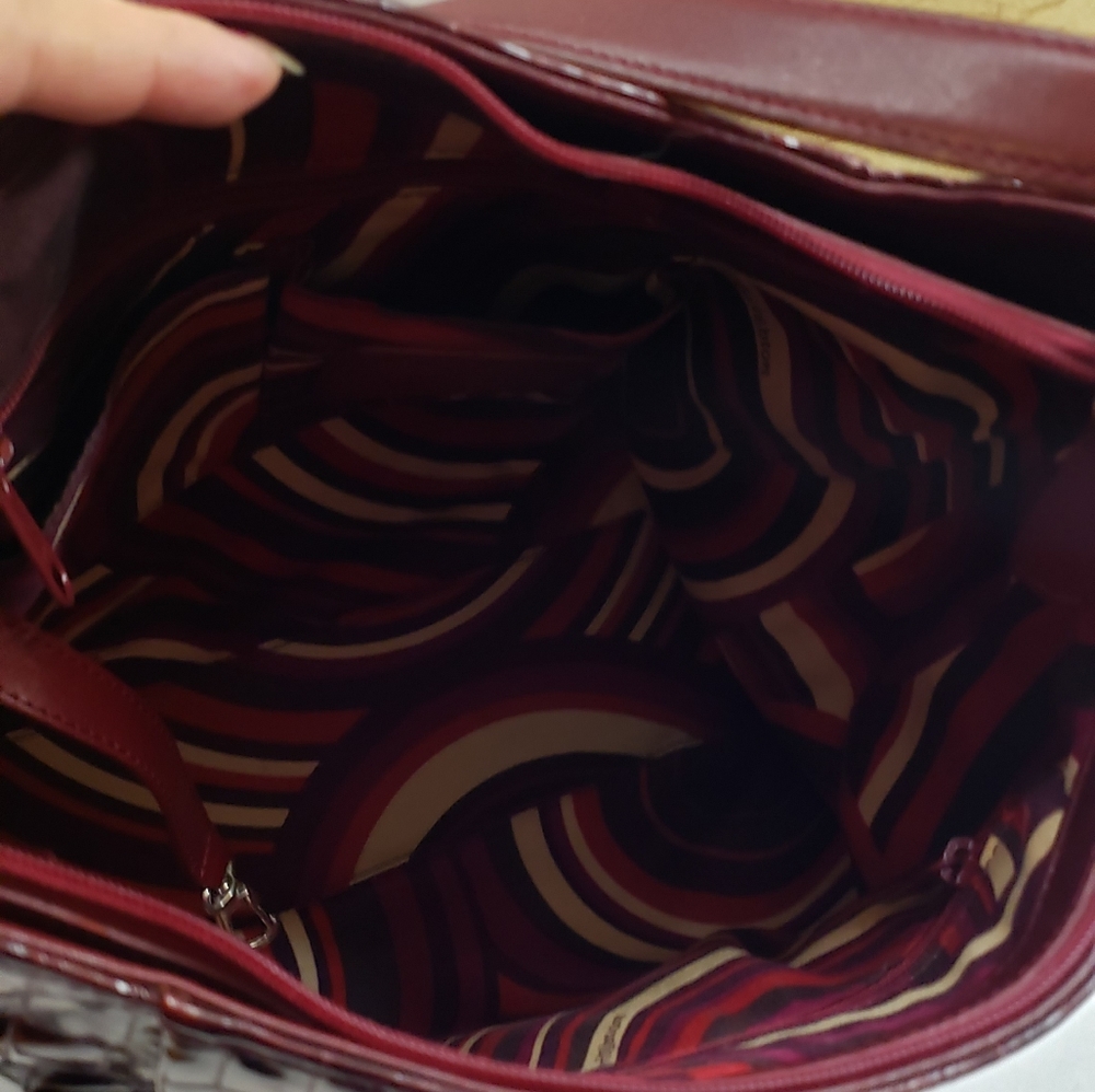 Sold Brighton Dark Red/Burgundy Croc Purse + Bonus - Picture 5 of 8